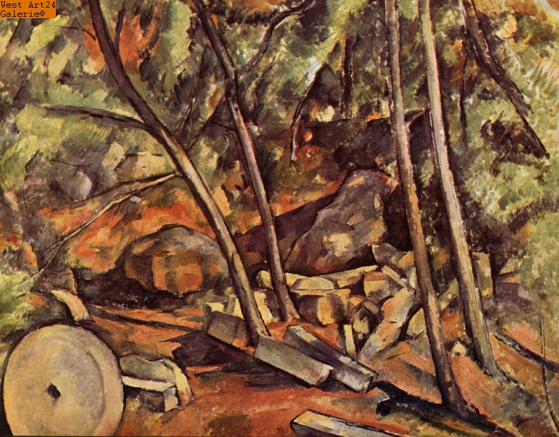 Wald mit Mühlstein nach Cézanne Gemäldeimitation